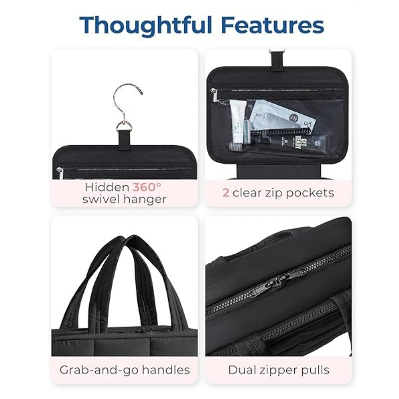 Schmuck-Organizer Tasche mit Abnehmbarem Haken und Transparenter Fächeraufteilung Karnz