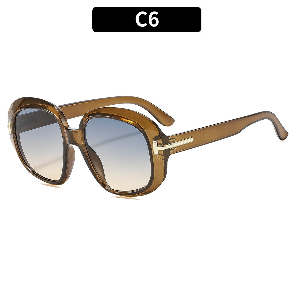Überdimensionale Katzenaugen-Sonnenbrille mit schlichten dekorativen Akzenten