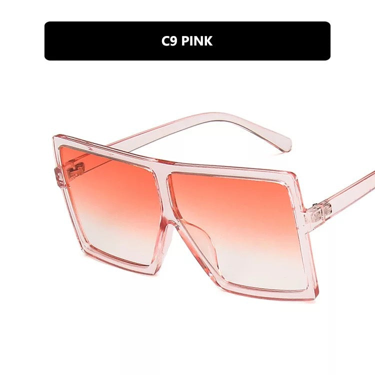 Damen moderne oversized Sonnenbrille mit transparentem Rahmen und stilvollen Gläsern Karnz