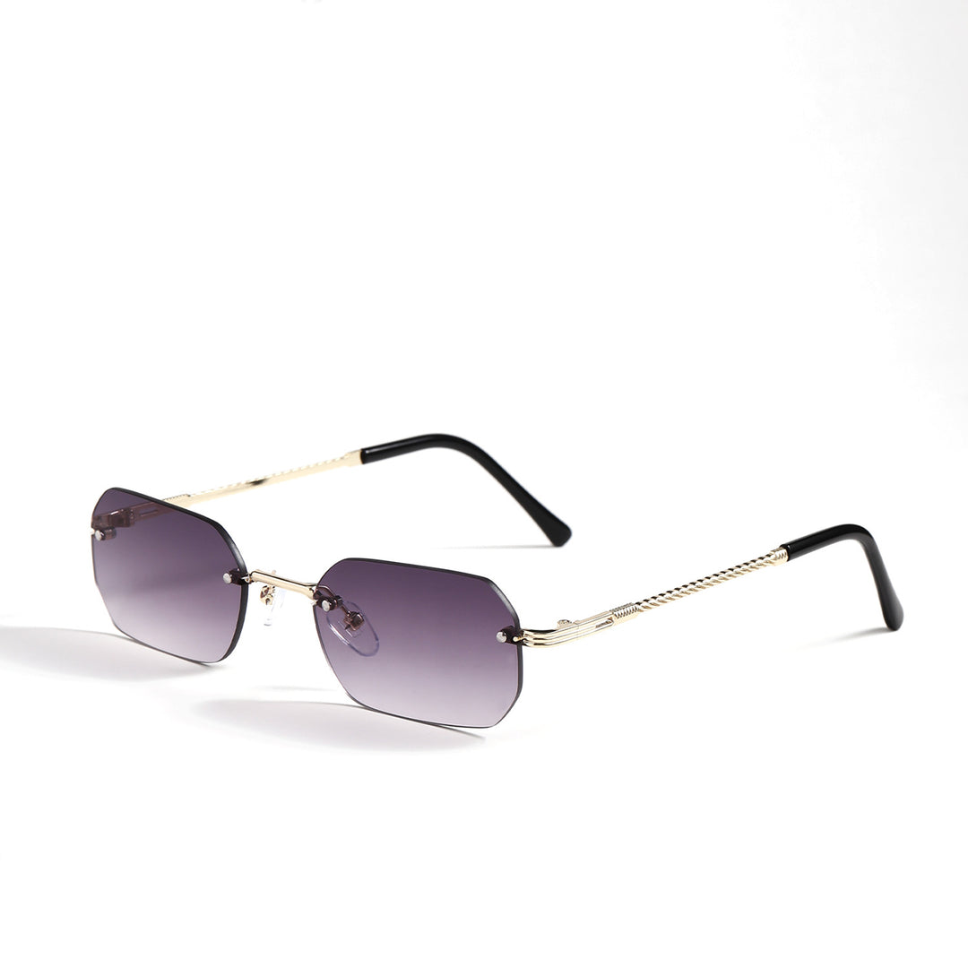 Damen geometrische Sonnenbrille mit filigranem Metallrahmen Karnz