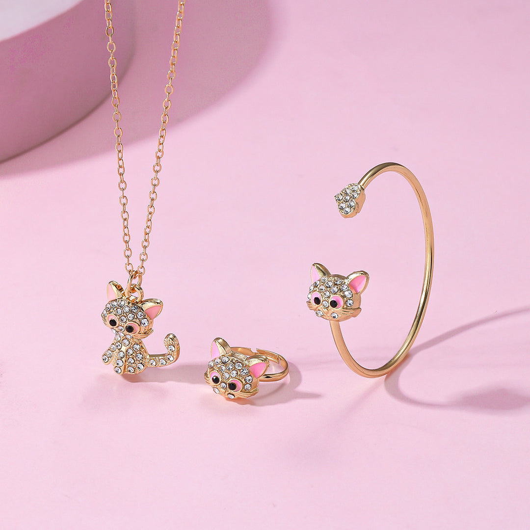 Verspieltes Katzen-Schmuckset Karnz
