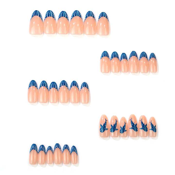Künstlerisches Delfin-Themen Press-On Nagelkunst Set Karnz