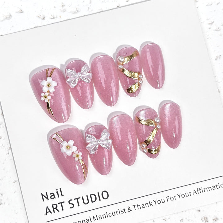Elegantes dekoratives Press-On-Nagelkunst-Set 1790745300