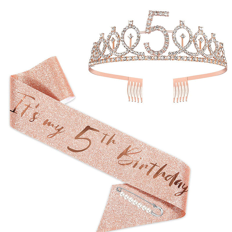 Damen Glitzernde Tiara mit personalisiertem 80. Geburtstagsschriftzug Karnz