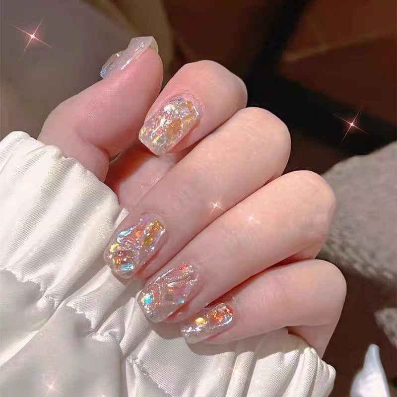 Glitzerndes Gel Press-On Nagelset Karnz