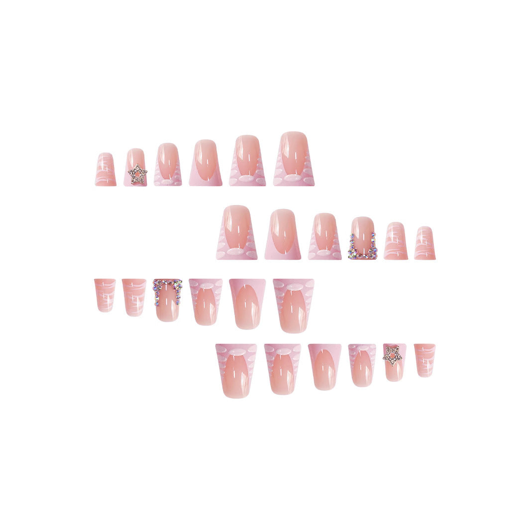 Künstlerisches Nail Set mit Strass-Akzenten zum Aufkleben Karnz