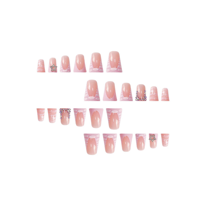 Künstlerisches Nail Set mit Strass-Akzenten zum Aufkleben Karnz