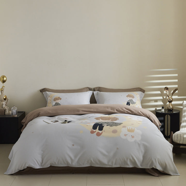 Ombre gestreiftes Baumwollsatin Bettbezug-Set