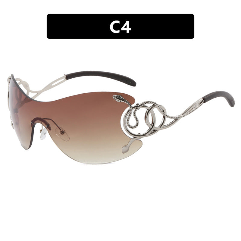 Damen futuristische Sonnenbrille mit verspieltem Design Karnz