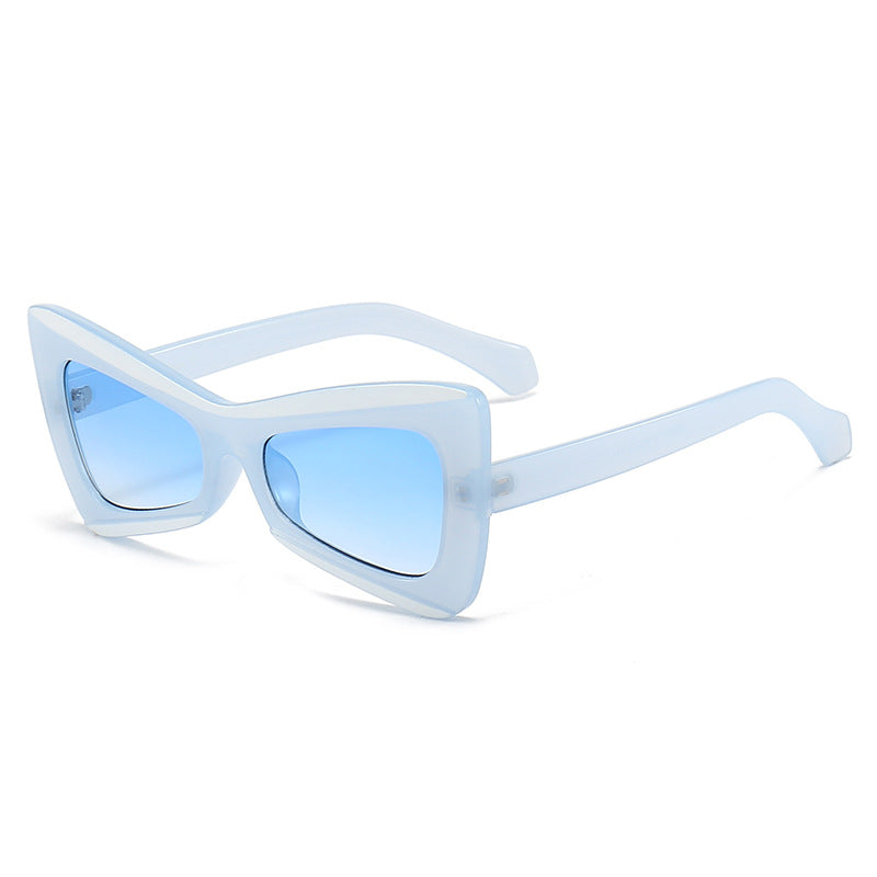 Damen Modische Cat-Eye-Sonnenbrille mit breitem Rahmen Karnz