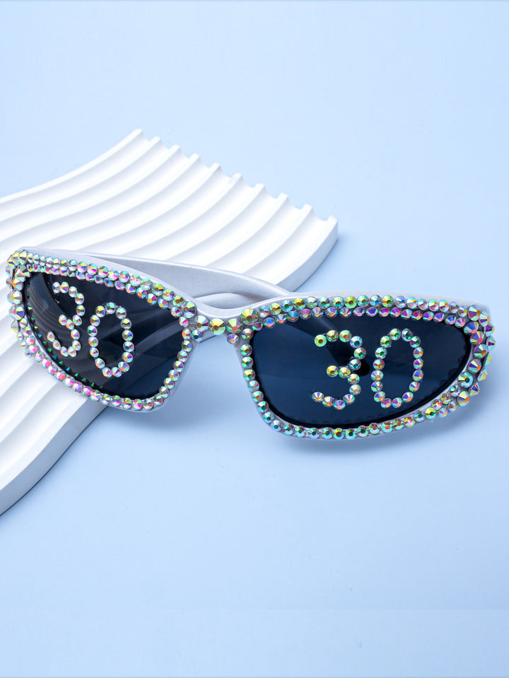 Statement Swarovski-Kristall verzierte Sonnenbrille Karnz