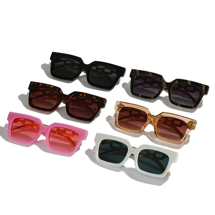 Damen modische Sonnenbrille mit einzigartigem Kettenelement Karnz