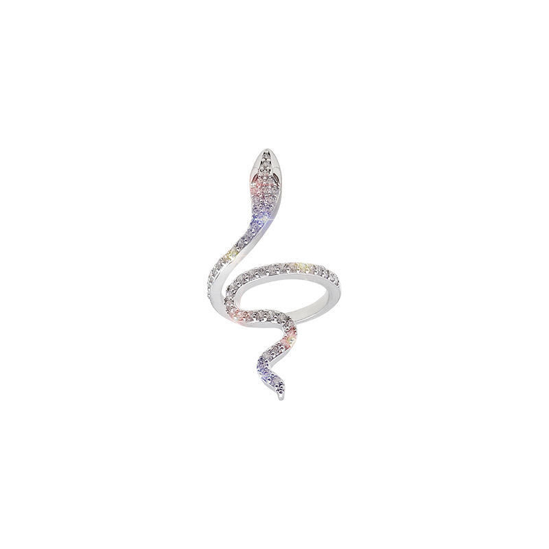 Eleganter Schlangenring mit Funkelnden Zirkonia Steinen Karnz