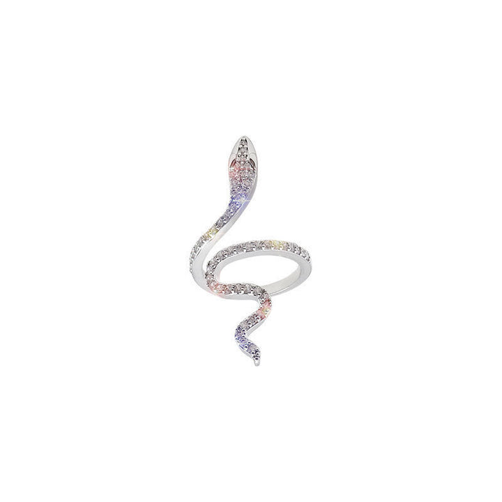 Eleganter Schlangenring mit Funkelnden Zirkonia Steinen Karnz