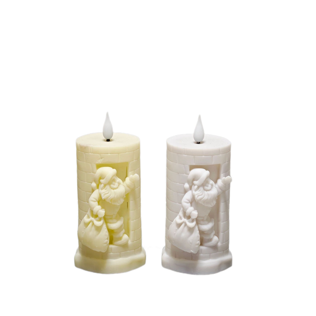 Weihnachtskerze mit Santa-Motiv