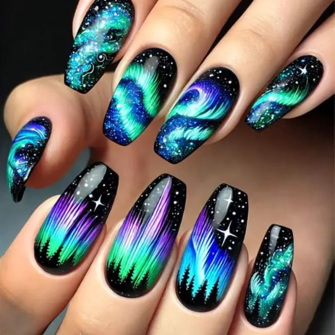 Cosmic Aurora Nagelkunst Set Karnz