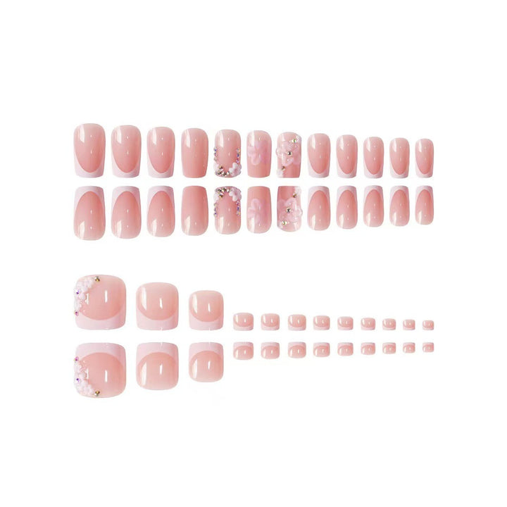 Dekorative florale Press-On-Nagelerweiterungen Karnz