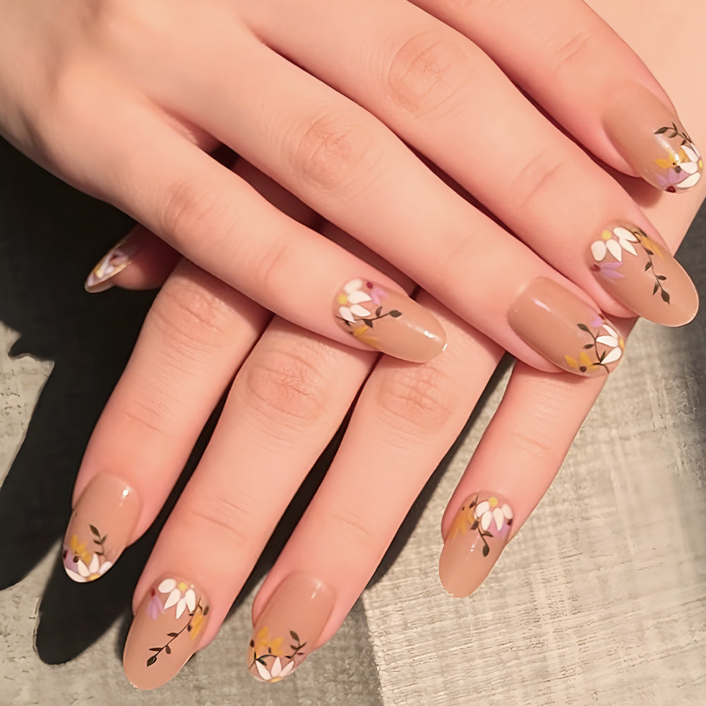 Floral Decorative Press-On Nail Set Karnz