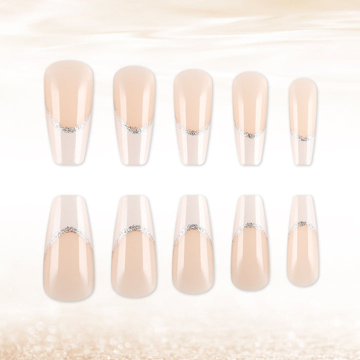 Elegantes Press-On-Nagel-Set mit Strassakzenten Karnz