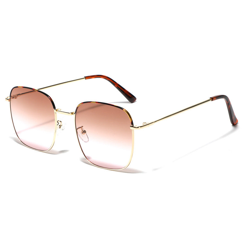 Damen modische quadratische Sonnenbrille mit elegantem Metallrahmen Karnz