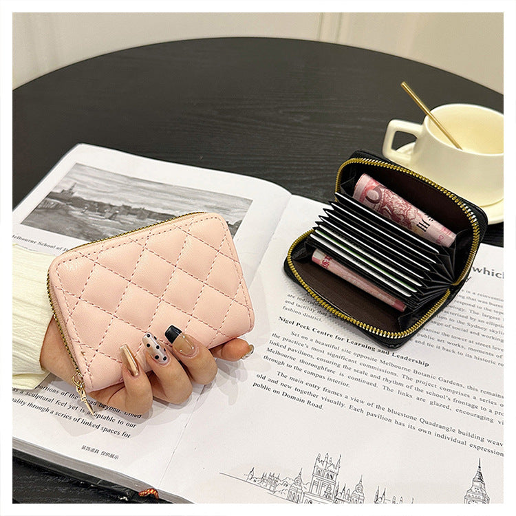 Gepolsterte zippered kompakte Brieftasche