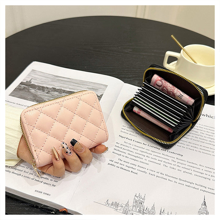 Gepolsterte zippered kompakte Brieftasche