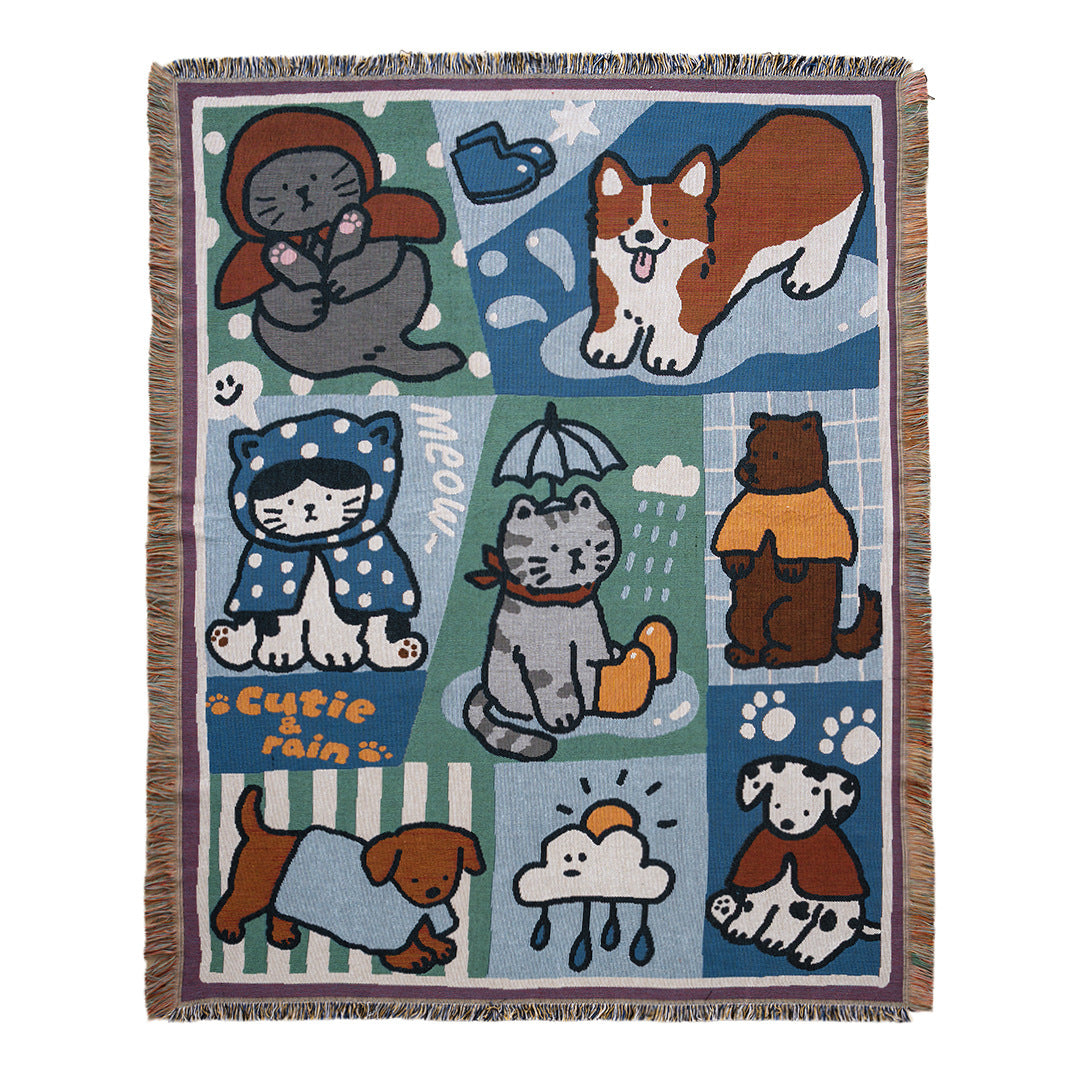 Verspielt Tiermotiv Wandteppich Wurfdecke