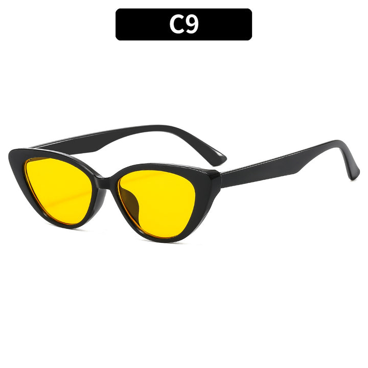 Retro Katzenaugen-Sonnenbrille mit Tierdruck-Rahmen