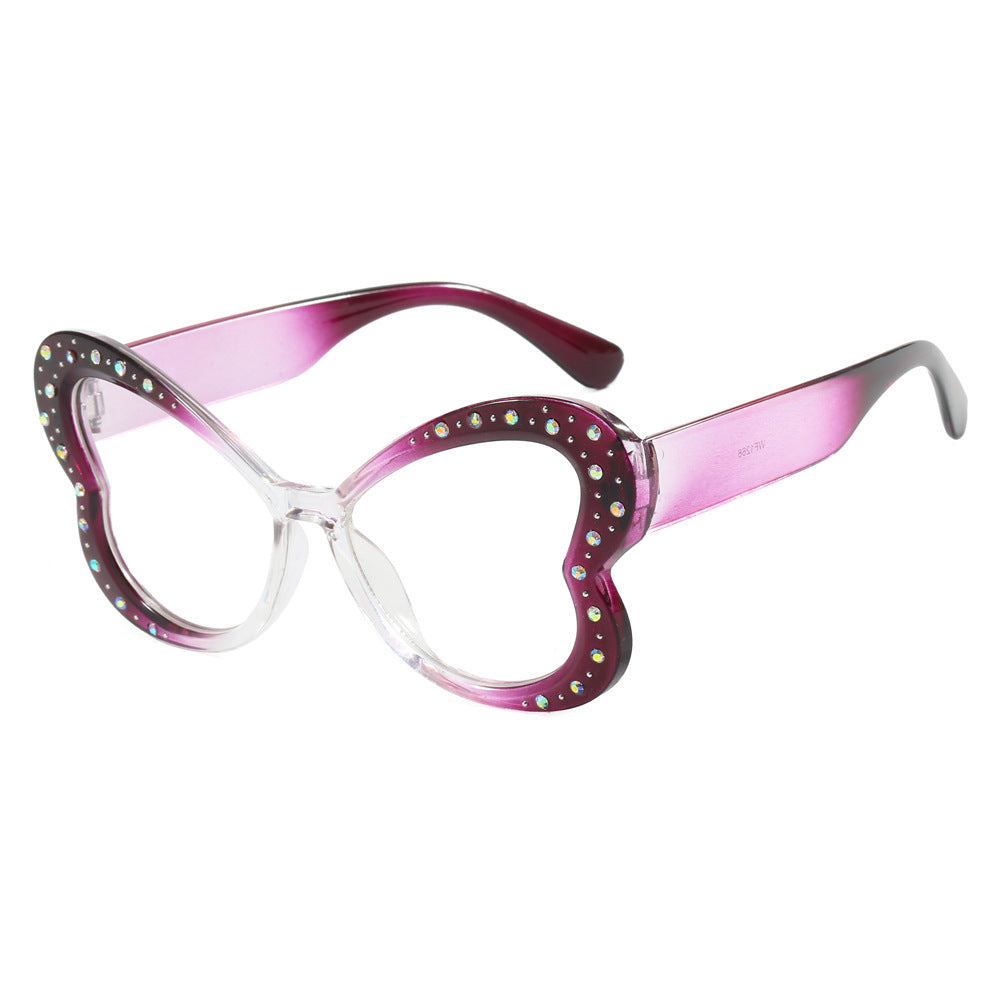 Damen verspielte Herz-Sonnenbrille mit Glitzerakzenten Karnz