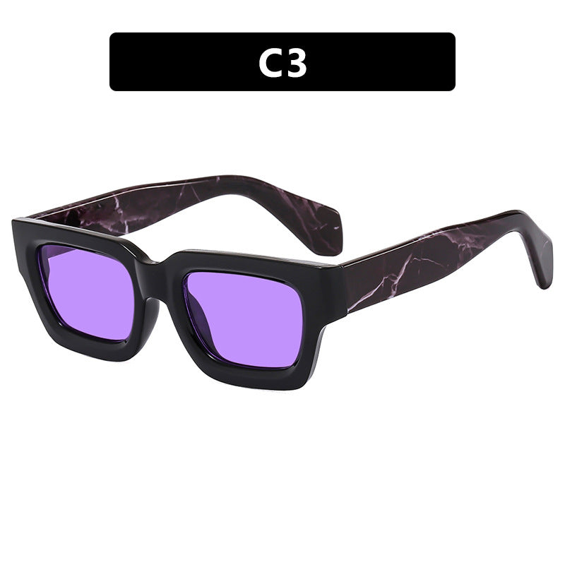 Damen modische rechteckige Sonnenbrille mit breitem Rahmen und schützendem UV-Filter Karnz