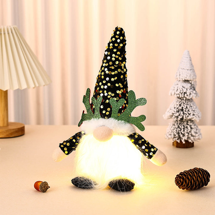 Dekorative Weihnachtsgnom Figur mit LED-Beleuchtung Karnz