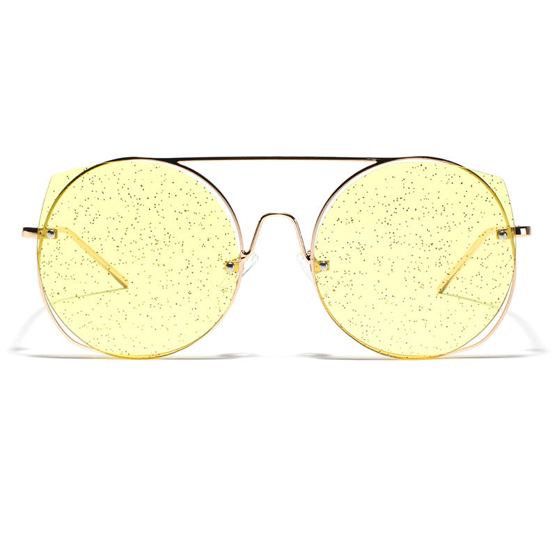 Damen oversized Sonnenbrille mit glitzernden Gläsern Karnz