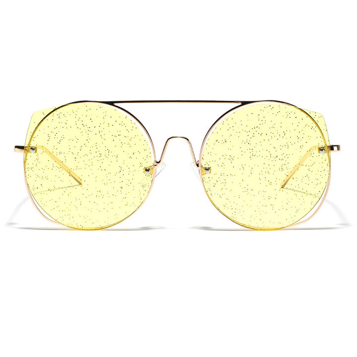 Damen oversized Sonnenbrille mit glitzernden Gläsern Karnz