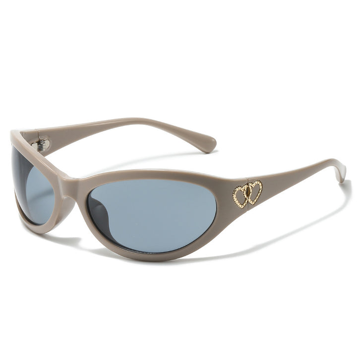 Mode Cat-Eye Sonnenbrille mit Herz Details Karnz