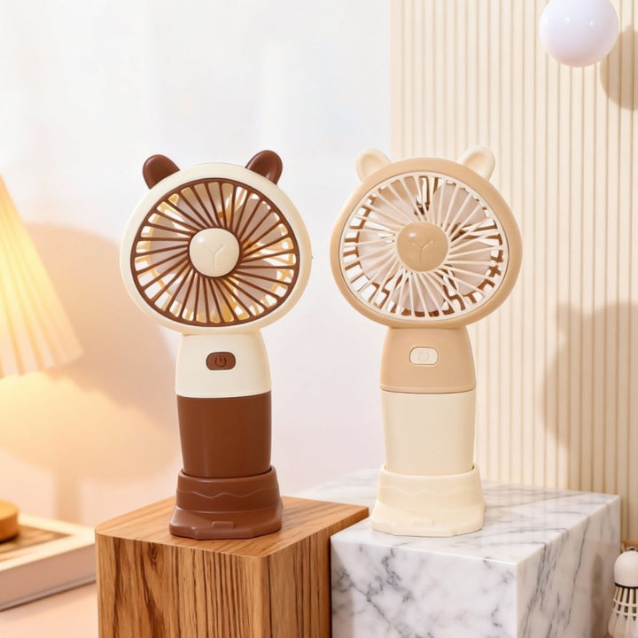 Damen Tragbarer Handventilator mit stilvollem Bärenmotiv Karnz