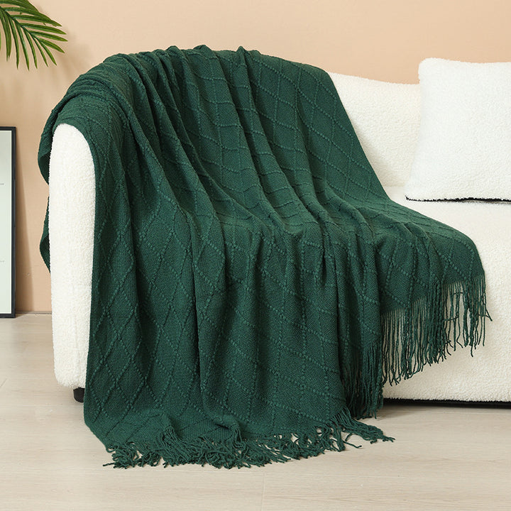 Gemütliche gestrickte Wurfdecke