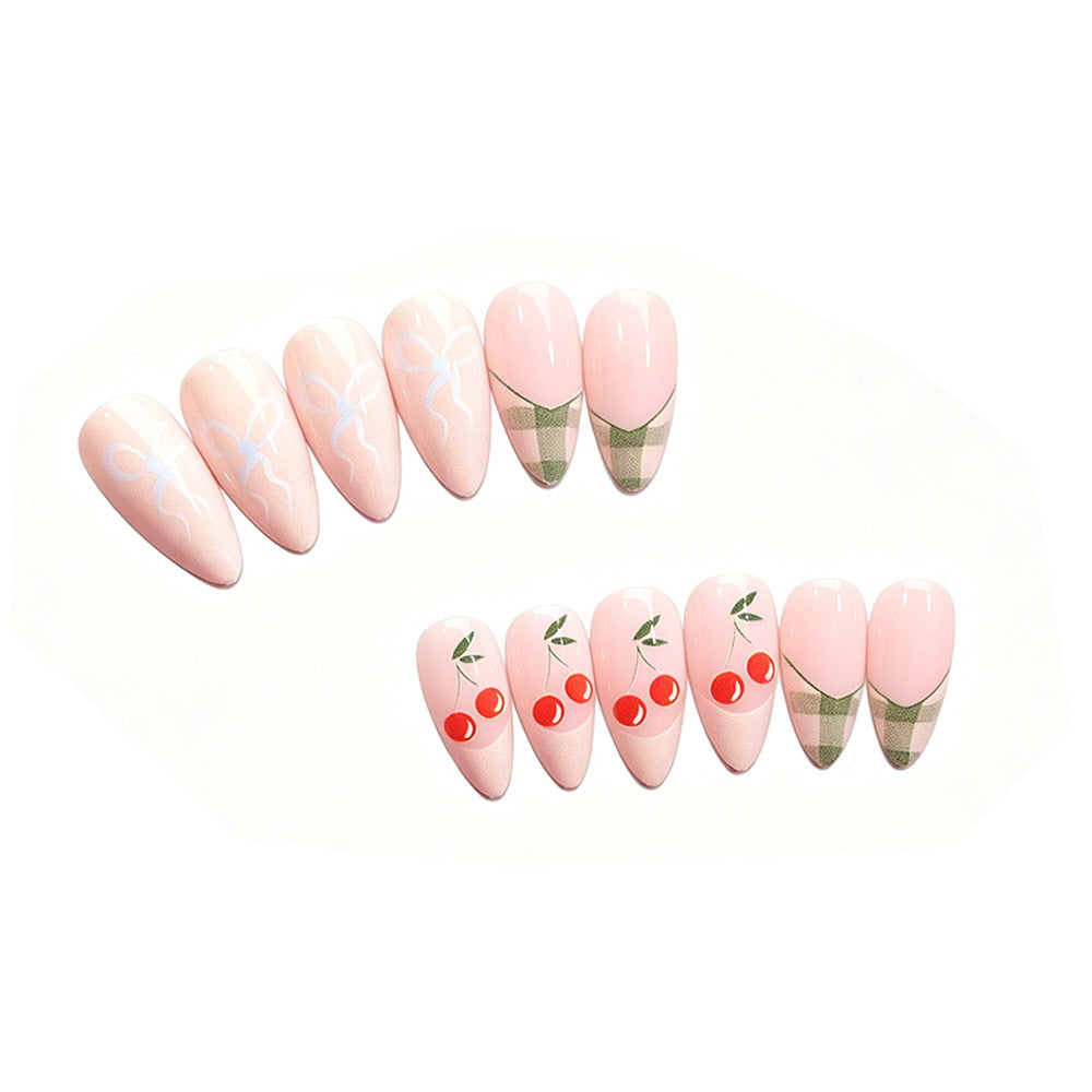 Künstlerisches Press-On Nagelkunst-Design-Set mit Frucht-Akzenten Karnz