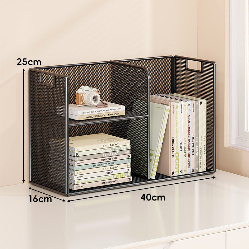 Mesh Stufiger Desktop-Organizer-Regal mit Griffausschnitten