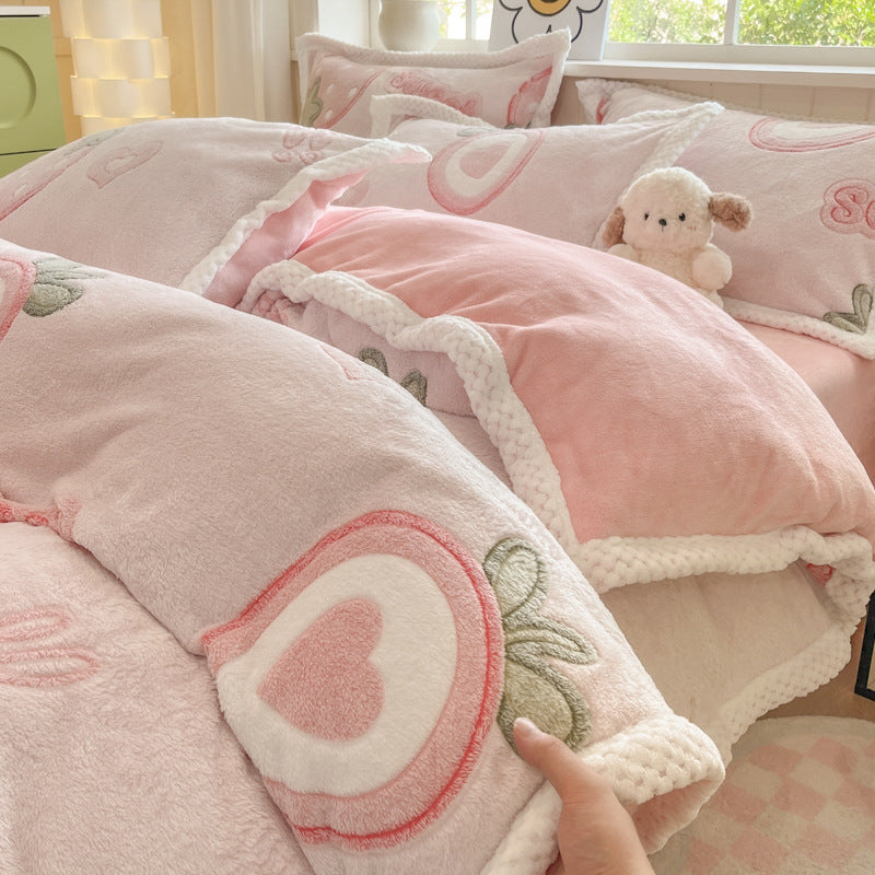 Cartoon Tier Plüsch Comforter Set