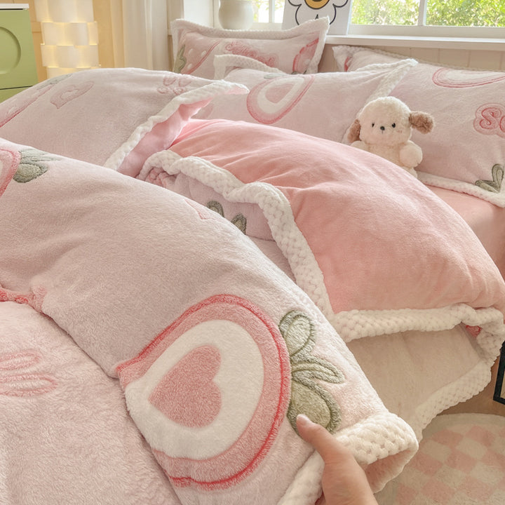 Cartoon Tier Plüsch Comforter Set