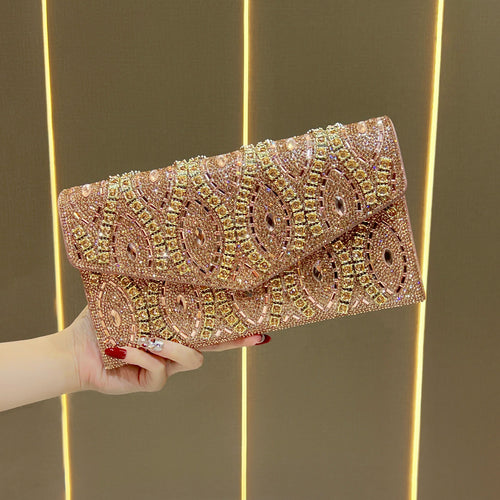 Dekorative Pailletten Abend Clutch