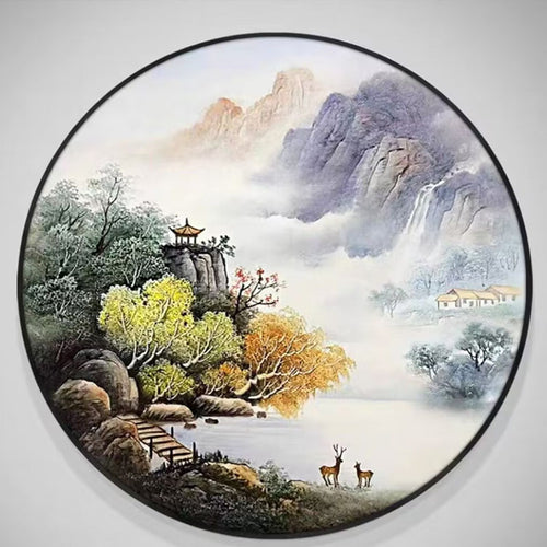 Runde Landschaft-Leinwand Wandkunst