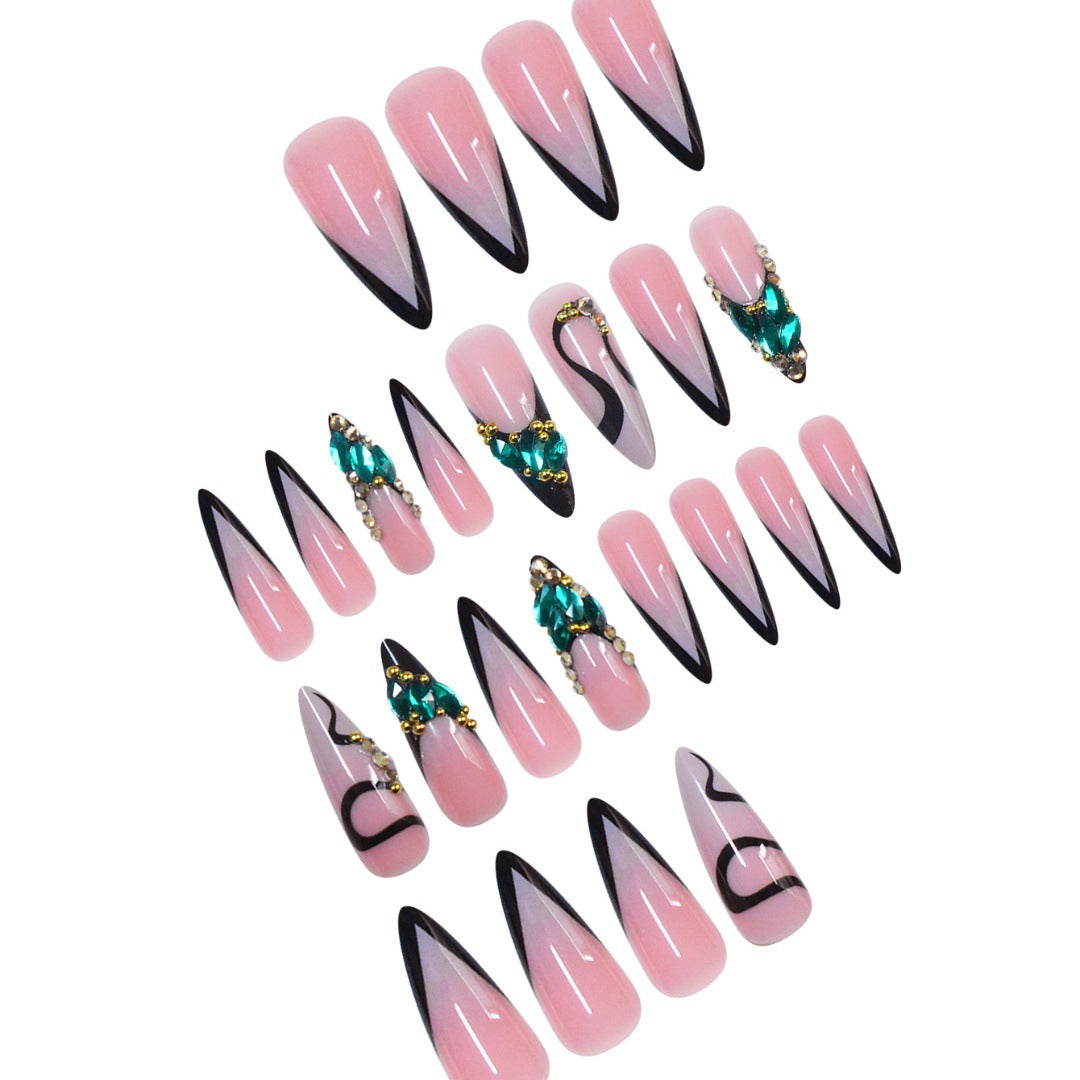 Rhinestone-besetzte Stiletto-Nagel Kunstverlängerungen Karnz