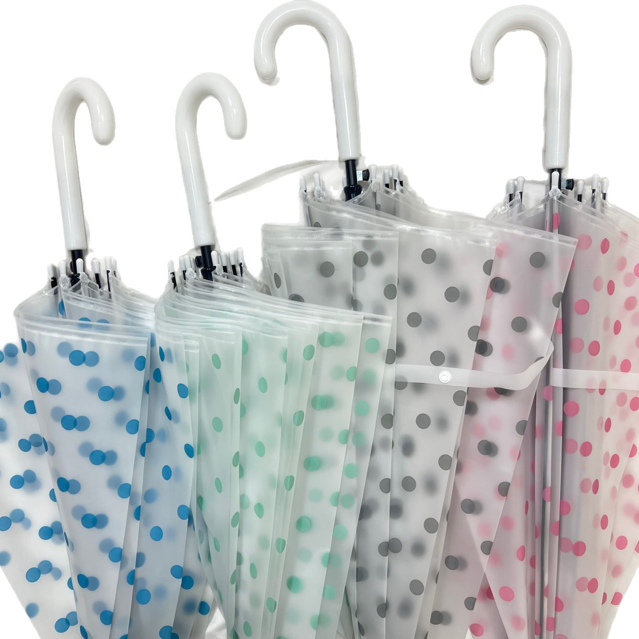 Damen transparenter Regenschirm mit Punkten Karnz