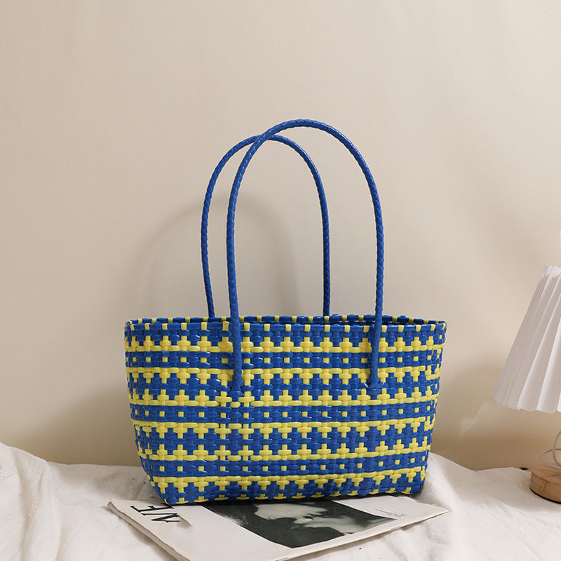 Damen Korbtasche mit farbenfrohem Flechtdesign Karnz