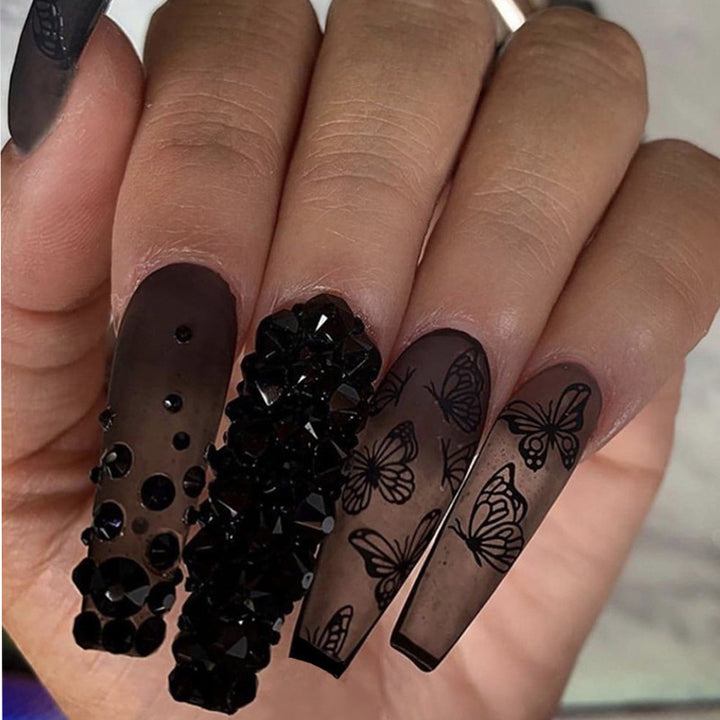 Dekorative Ombre Press-On Nagelkunst