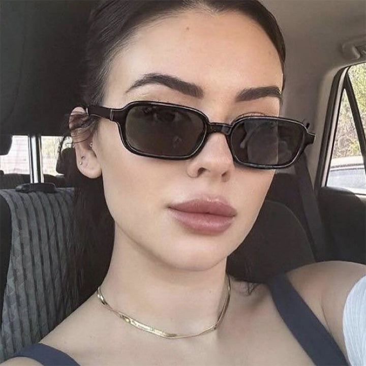Damen quadratische Sonnenbrille mit einzigartigem, extravaganten Design und UV-Schutz Karnz