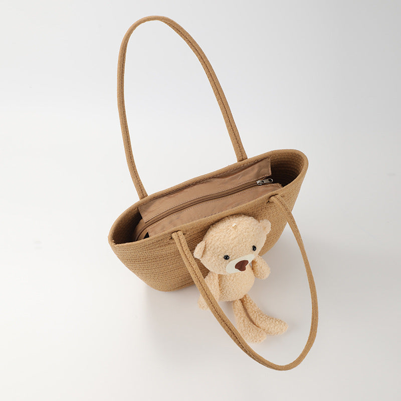 Damen Handtasche mit niedlichem Kuschel-Bären-Akzent Karnz