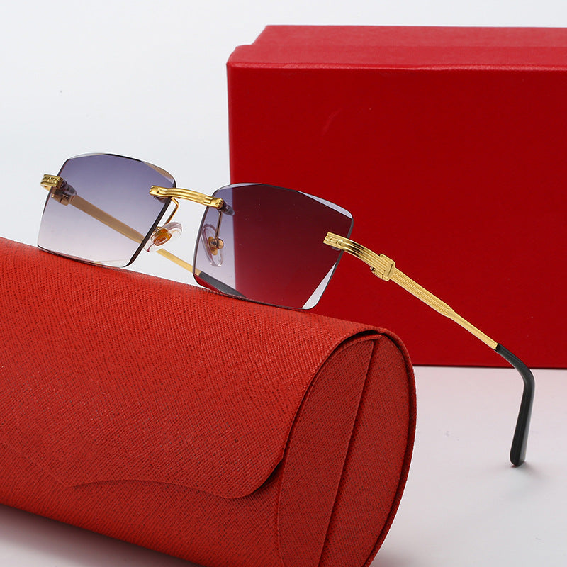 Damen exklusive geometrische Sonnenbrille mit luxuriösen Metallrahmen und polarisierenden Gläsern Karnz