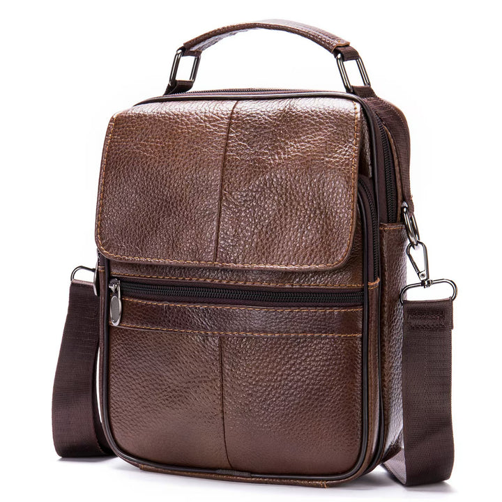 Texturierte Leder-Crossbody-Aktentasche